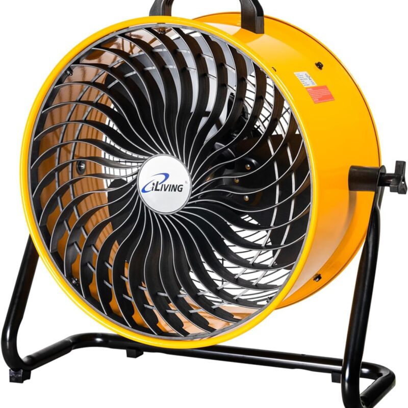 iLiving 18 in. Low Noise Turbo Fan 4019 CFM 3-Speed Portable Air Circulator for Shop, Office, Greenhouse, Home and Warehouse