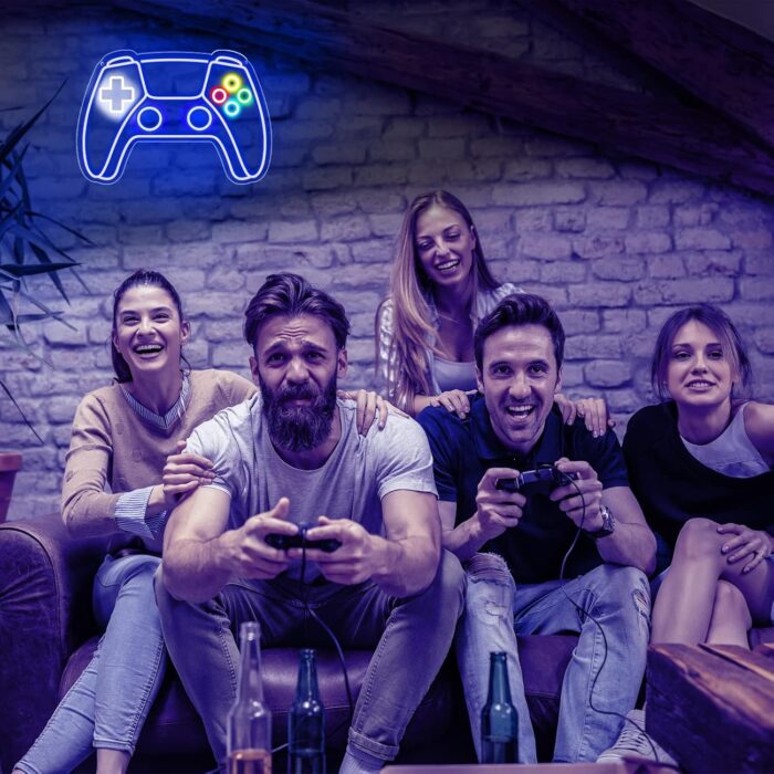 Gamer Neon Sign, Gamepad Shaped LED Neon Sign for Gamer Room Decor, Gaming Neon Sign for Boys Room Decor, Neon Gaming Sign for Gaming Wall Decor, USB Powered Gamer Gifts for Teens, Boys, Kids - Image 5