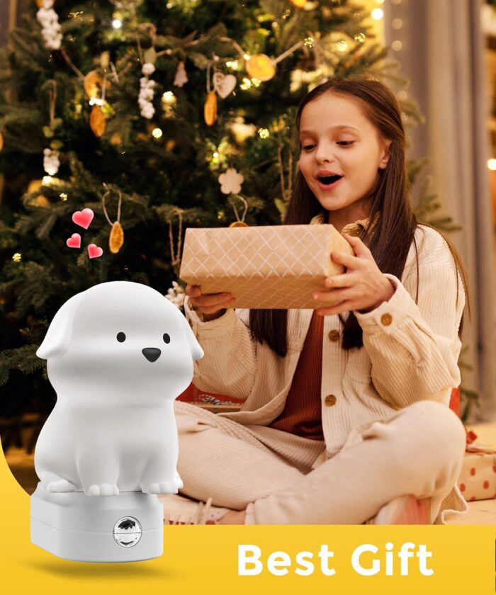 L LOHAS LED Plug in Night Light for Kids, 3D Cute Puppy Night Light with Dusk to Dawn Sensor, RGB+Soft White 3000K Dog Night Light, Christmas Birthday Gift Nightlight for Kids, Room Decor - Image 8