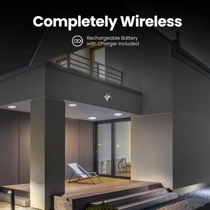 Feit Electric Smart Security Camera, 2.4GHz WiFi Smart Home Camera with Motion Detection, Night Vision, 2-Way Audio, 1080p HD Battery Powered, White, CAM/WM/WiFi/BAT - Image 3