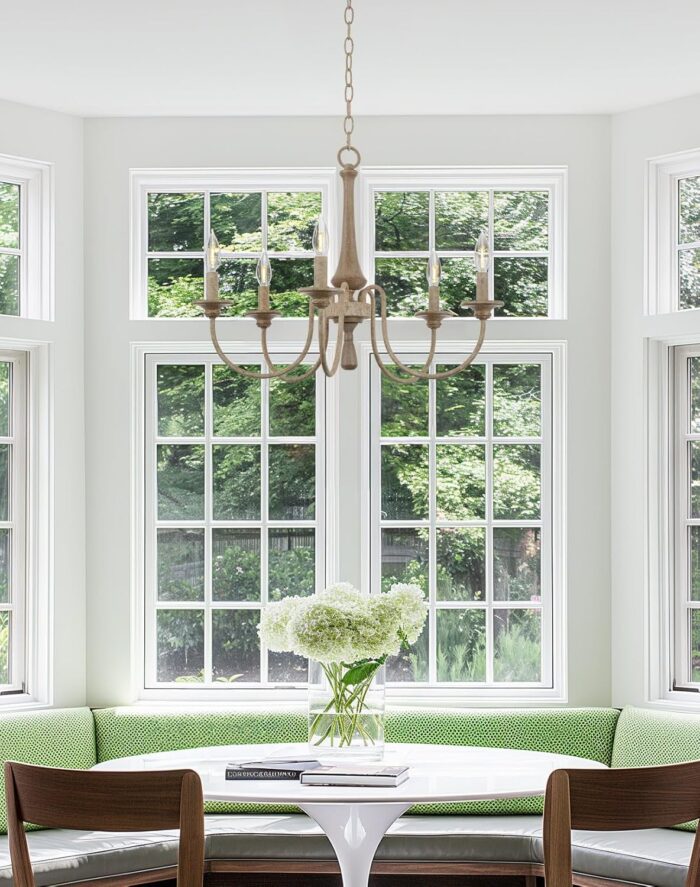Kira Home Sherbrooke 24" 5-Light French Country Chandelier, Adjustable Height, Smoked Cedar Finish - Image 4