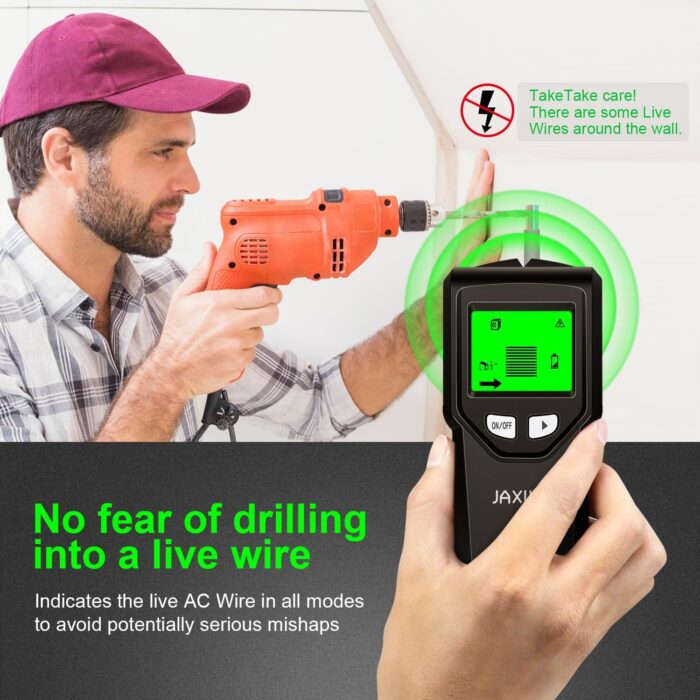 Stud Finder Wall Scanner - 5 in 1 Stud Finder Tool w/Microprocessor Chip and HD LCD Display, Stud Detector Beam Finders for the Center and Edge of Wood AC Wire Metal Studs Joist Pipe (Coal) - Image 5