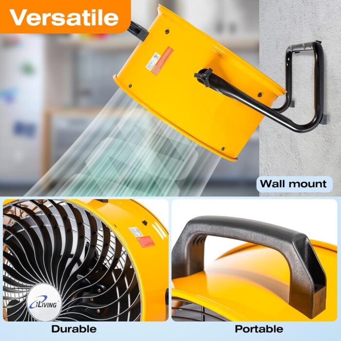 iLiving 18 in. Low Noise Turbo Fan 4019 CFM 3-Speed Portable Air Circulator for Shop, Office, Greenhouse, Home and Warehouse - Image 4