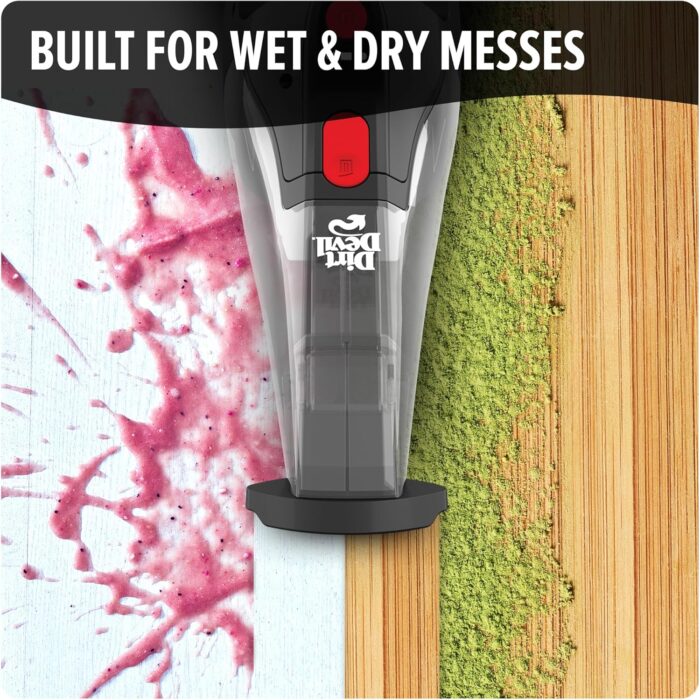 Dirt Devil 16V Cordless Handheld Vacuum Cleaner, Powerful Suction, Lightweight, Hand Vac for Wet and Dry Pickups, Includes Crevice Tool and Rechargeable Battery, Portable Vacuum Cleaner - Image 2