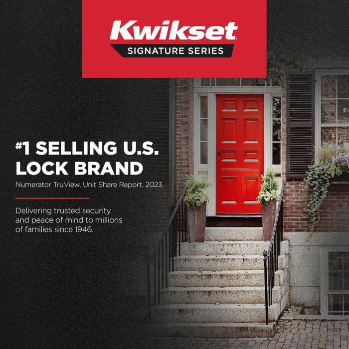 Kwikset Sedona Entry Door Handle with Lock and Key, Secure Keyed Reversible Lever Exterior, for Front Entrance and Bedrooms, Matte Black, Pick Resistant Smartkey Rekey Security and Microban - Image 9