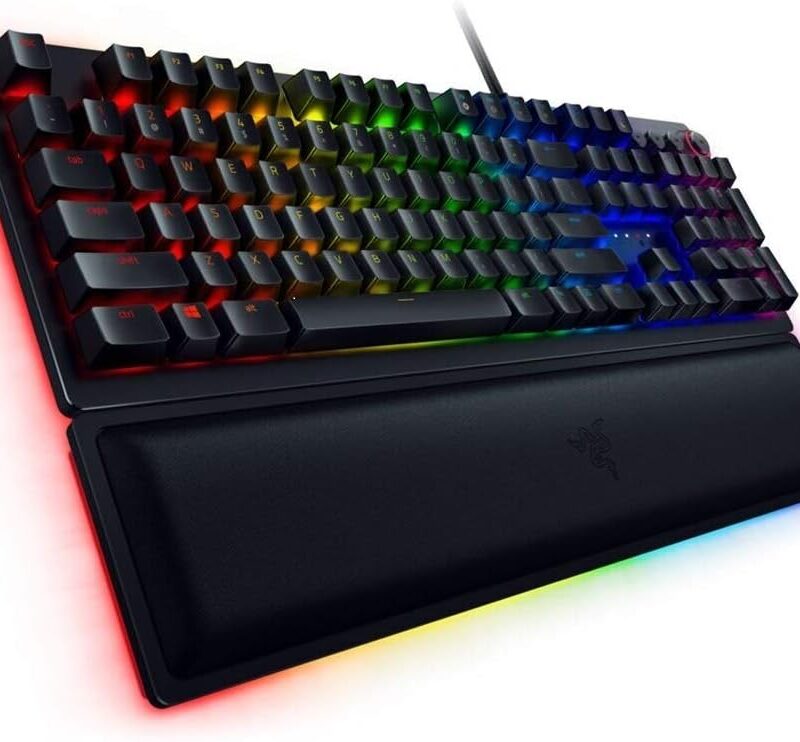 Razer BlackWidow Elite Mechanical Gaming Keyboard: Green Mechanical Switches - Tactile & Clicky - Chroma RGB Lighting - Magnetic Wrist Rest - Dedicated Media Keys & Dial - USB Passthrough