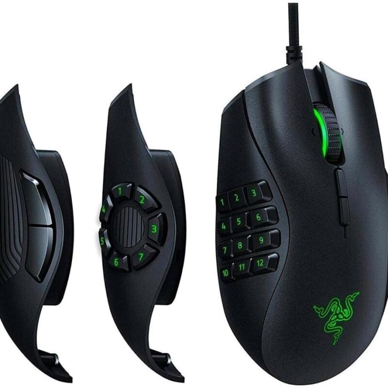 Razer Naga Trinity Gaming Mouse: 16,000 DPI Optical Sensor - Chroma RGB Lighting - Interchangeable Side Plate w/ 2, 7, 12 Button Configurations - Mechanical Switches
