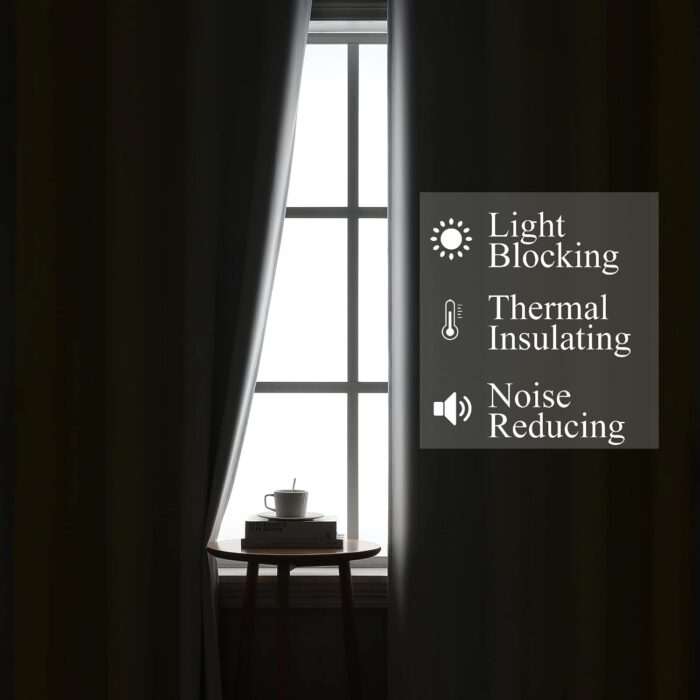 Estelar Textiler Yellow and Greyish White Blackout Curtains 45 Inch Length, Light Blocking Gradient Drapes for Kitchen, Thermal Insulated Grommet Ombre Curtains for Bathroom,52Wx45L,2 Panels - Image 3