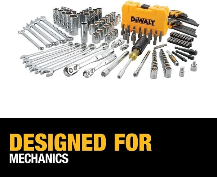DEWALT Mechanics Tools Kit and Socket Set, 142-Piece, 1/4 & 3/8" Drive, MM/SAE (DWMT73802) - Image 4