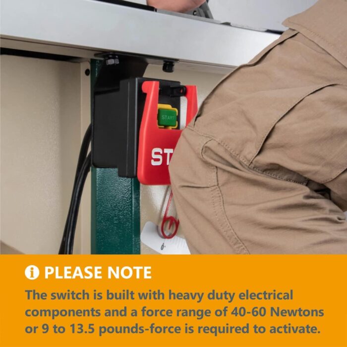 POWERTEC 72251 120V/230V Dual Voltage Paddle Switch w/Deep Switch Box & Hardware, 3HP, Knee Paddle for Power Tools Fast Power Off. Fits Table Saw, Router Table, Drill Press, Bench Saw, Band Saw - Image 2