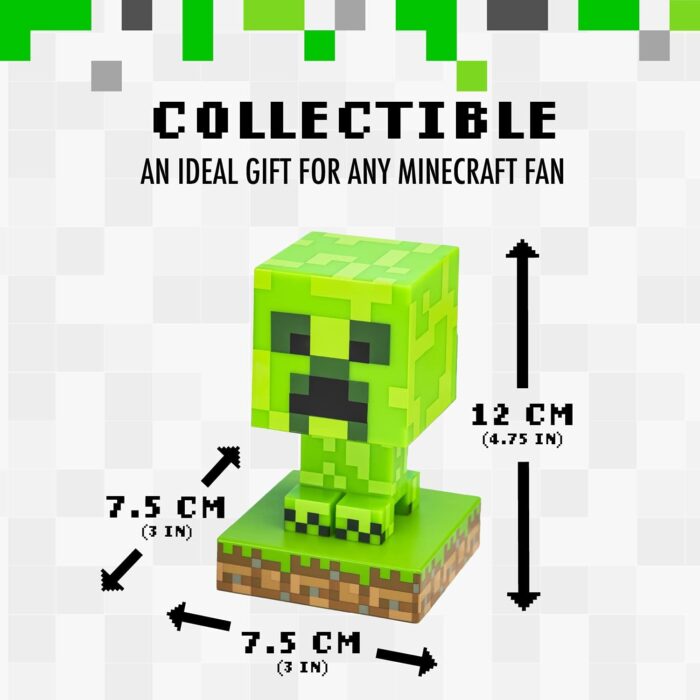 Paladone Minecraft Creeper Light, 3D Lamp - Officially Licensed Night Light - 12 cm Tall, Battery Powered, Gaming Room and Bedroom Decor for Minecraft Gamers - Image 3