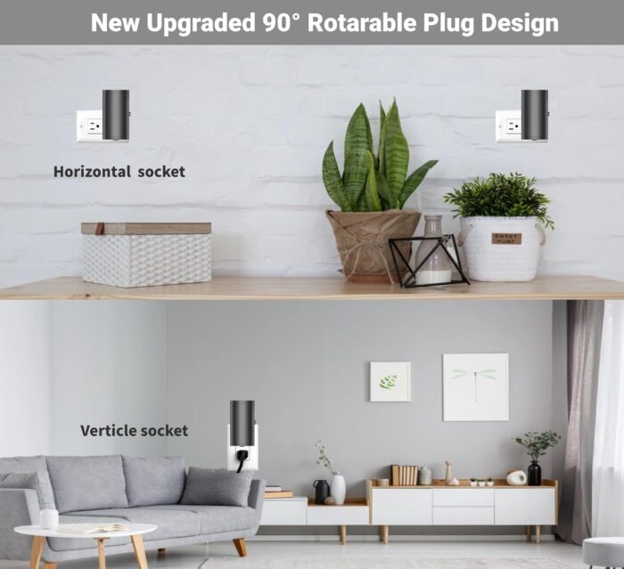 LED Night Lights Plug into Wall, Dusk to Dawn Sensor,5-300LM Adjustable Brightness, Soft White 3000K,Dimmable Night Lights for Kitchen,Hallway Bedroom,Stairs, 2 Pack - Image 3