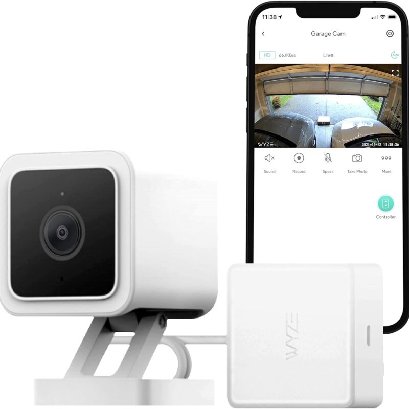 Wyze Smart Garage Door Opener w/built-in HD Video, Remotely Control Garage Door, 1080p HD Video w/Color Night Vision, Two-Way Audio