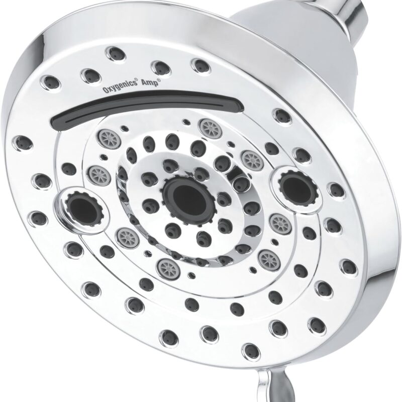 Oxygenics Amp Chrome Fixed Shower Head 1.8-GPM (6.8-LPM)
