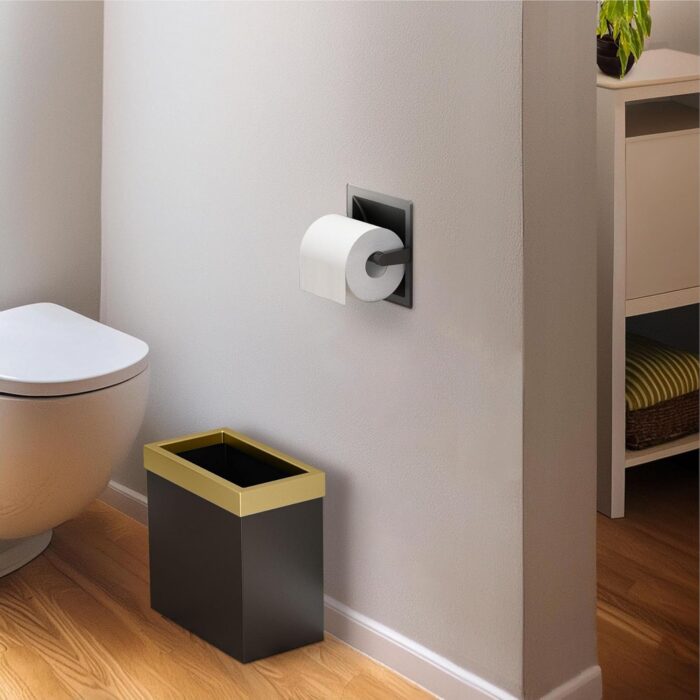 Gatco 752 Recessed Pivoting Toilet Paper Holder, Wall Mounted, Heavy Duty Metal Tissue Holder for Bathroom – Available in Matte Black - Image 6