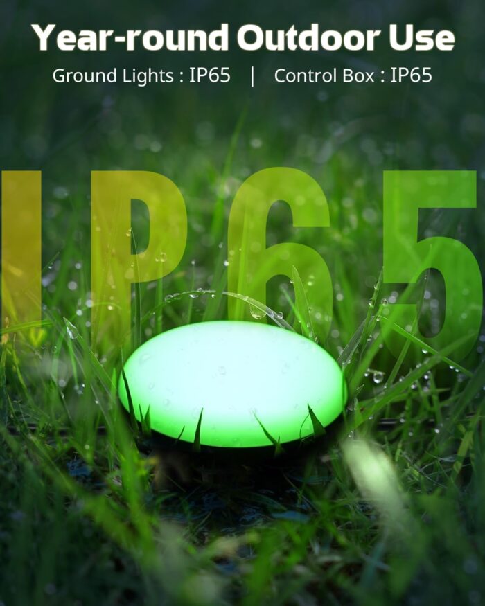 Outdoor Ground Lights, 33ft RGB+IC Outdoor Lights for Patio, 15 Pack Pathway Lights with App Bluetooth Control, LED Patio Lights with IP65 Waterproof for Garden Decor, Mulitiple Scene Modes - Image 5