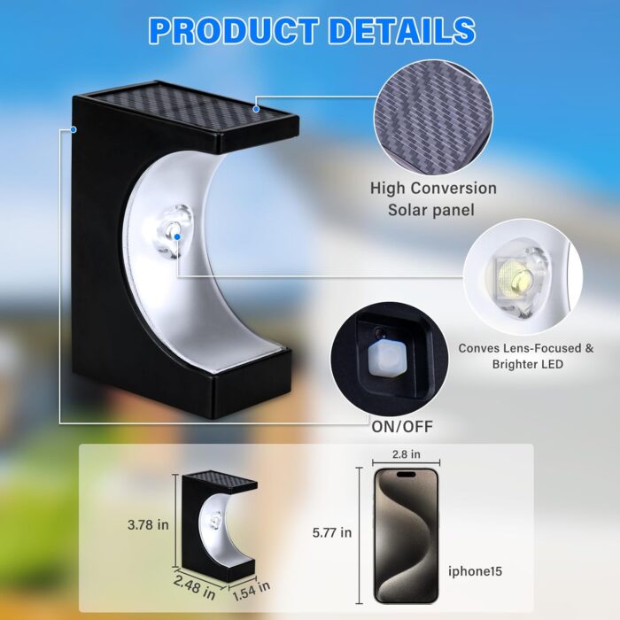 Fudosa Solar Step Lights for Outside - 6 Pack Waterproof Solar Stair Lights Deck Lighting Outdoor for Garden Backyard Landscape Yard Decor - Warm White - Image 5
