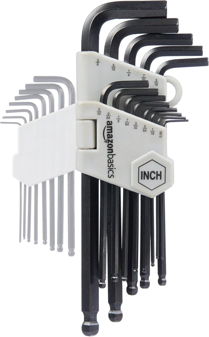 Amazon Basics Hex Key Allen Wrench Long Arm Set with Ball End, Metric and Standard Sizes, 26 Piece - Image 3
