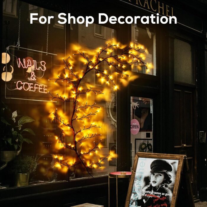 Enchanted Willow Vine Lights for Home Decor with 160LEDs, 8.2FT Wall Decoration Light with 8 Remote Control Modes (Black)(1PCS) - Image 6