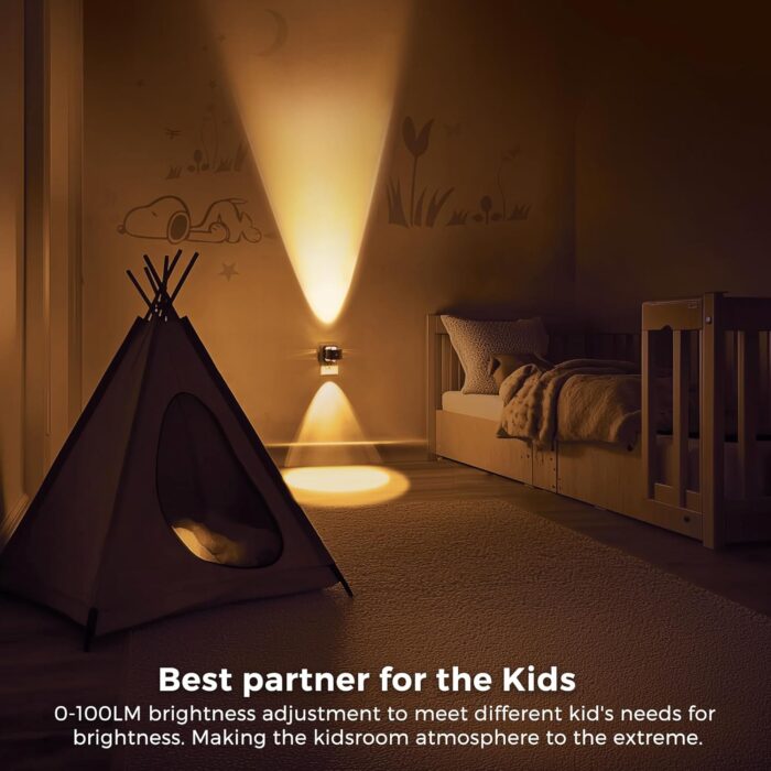 L LOHAS LED Night Light Projector, Nights Light Plug into Wall, Dusk to Dawn Sensor, 180°Rotating Nightlight for Kids, 0-100LM Dimmable Soft White Ambient Lighting for Bathroom, Decor, Gifts, 2 Pack - Image 4
