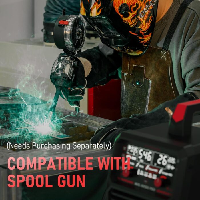 YESWELDER MIG-205DS PRO MIG Welder, 200Amp 110/220V Dual Voltage MIG Welding Machine, 5 in 1 Gas MIG/Flux Core MIG/Spool Gun MIG/Lift TIG/Stick Multiprocess Aluminum MIG Welder, Spool Gun Compatible - Image 5