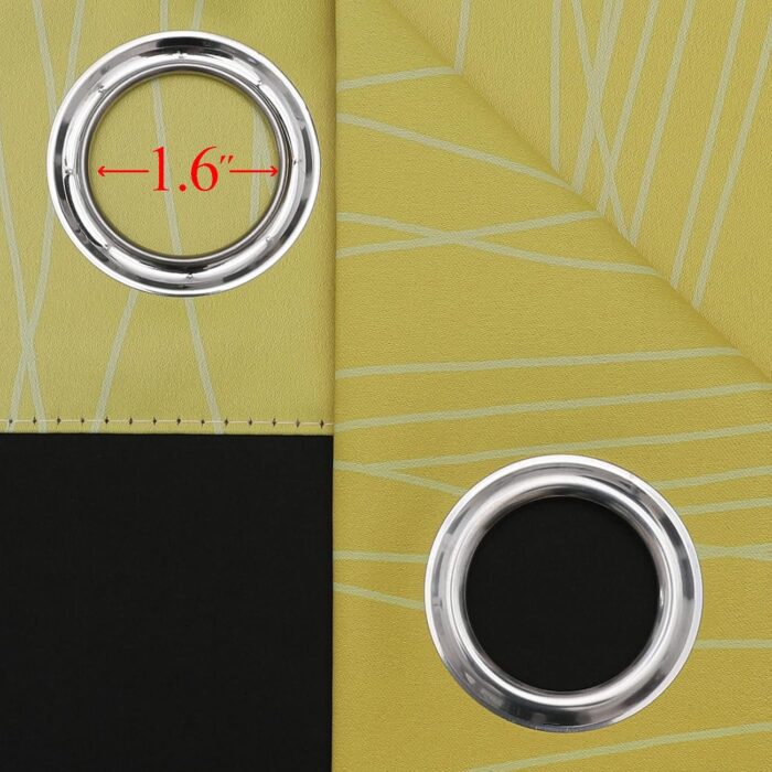 Estelar Textiler Yellow and Greyish White Blackout Curtains 45 Inch Length, Light Blocking Gradient Drapes for Kitchen, Thermal Insulated Grommet Ombre Curtains for Bathroom,52Wx45L,2 Panels - Image 7