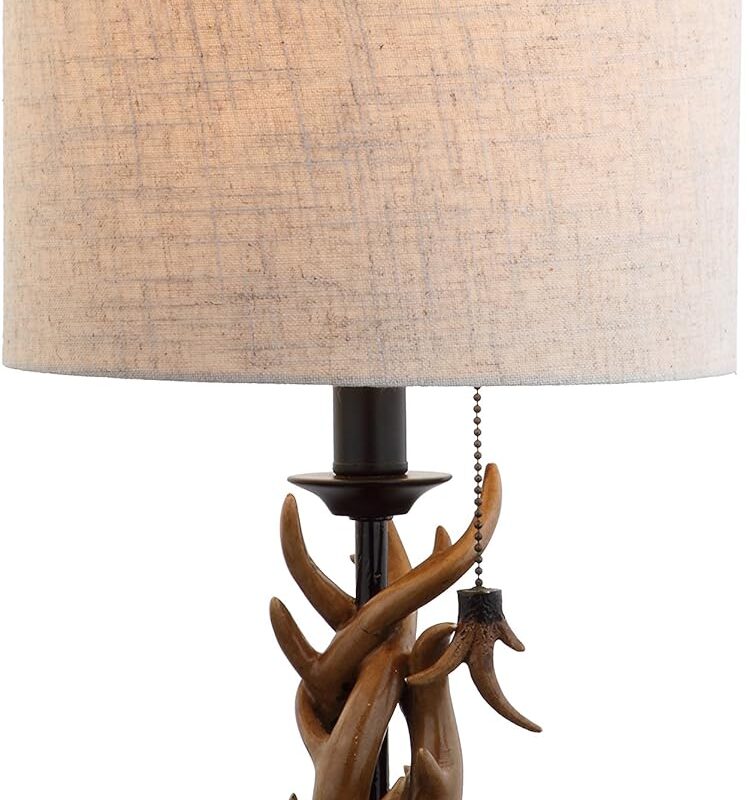 JONATHAN Y JYL1031A Gaston 20.5" Resin Mini LED Table Lamp, Farmhouse, Traditional, Cottage, Rustic, Office, Living Room, Family Room, Dining Room, Bedroom, Hallway, Foyer, Brown