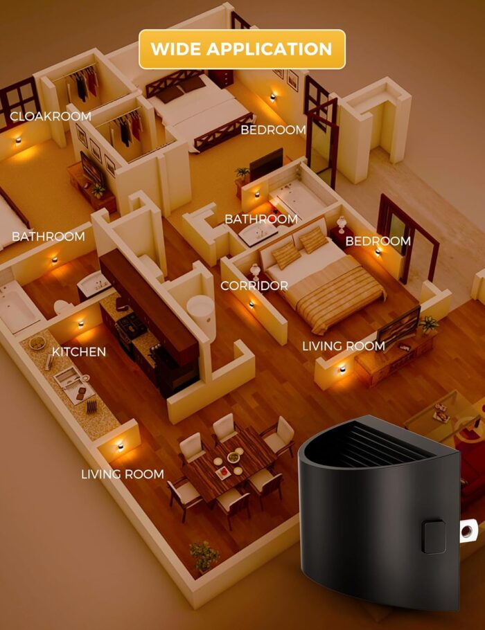 Night Light 2 Pack, L LOHAS LED Night Lights Plug into Wall, Dusk to Dawn Sensor Nightlight, 3 Level Brightness Adjustable, 1600K Amber Light - Image 7