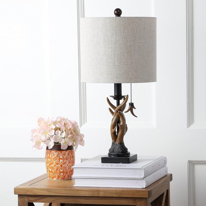 JONATHAN Y JYL1031A Gaston 20.5" Resin Mini LED Table Lamp, Farmhouse, Traditional, Cottage, Rustic, Office, Living Room, Family Room, Dining Room, Bedroom, Hallway, Foyer, Brown - Image 4