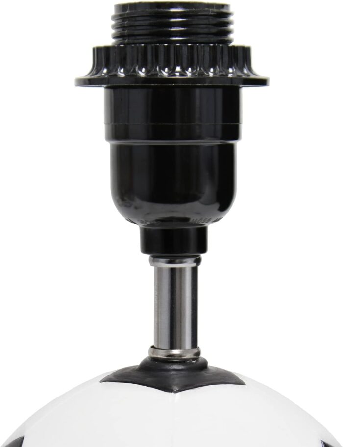 Simple Designs LT1079-SCR SportsLite 11.5" Tall Athletic Sports Soccer Ball Ceramic Bedside Table Desk Lamp w White Empire Fabric Shade w Black Trim for Kids' Room, Nursery, Bedroom,Gameroom, Mancave - Image 8