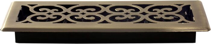 Decor Grates SPH412-A Scroll Design Floor Register, 4x12 Inches, Antique Brass Finish - Image 3