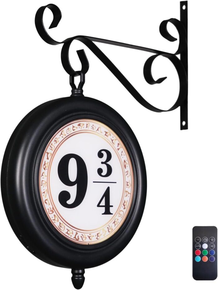 Double-Sided Illuminated Wall Night Light Sign, Rechargeable Room Decor Lamp, Platform Decoration, Gifts for Harry Fans.