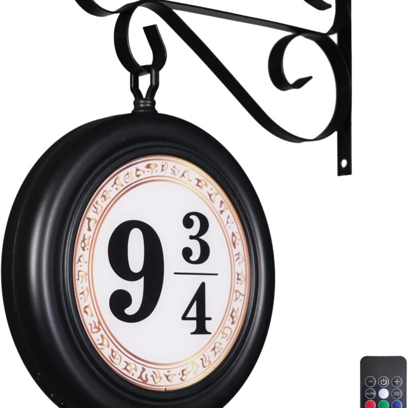 Double-Sided Illuminated Wall Night Light Sign, Rechargeable Room Decor Lamp, Platform Decoration, Gifts for Harry Fans.