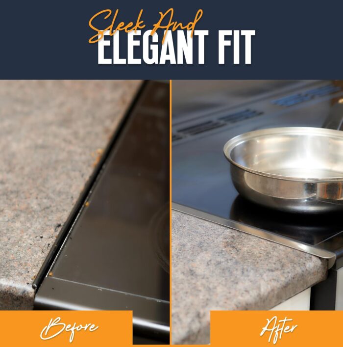 Linda’s Essentials Stove Gap Covers Stainless Steel (2 Pack), 316 Stainless Steel Stove Gap Covers Heat Resistant Oven Gap Filler Seals Spaces Between Stovetop and Counter (25.4 Inches, Silver(Steel)) - Image 9