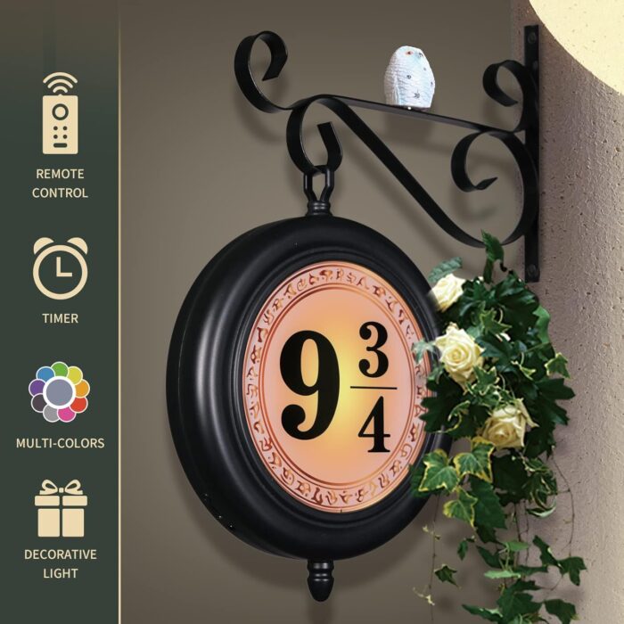 Double-Sided Illuminated Wall Night Light Sign, Rechargeable Room Decor Lamp, Platform Decoration, Gifts for Harry Fans. - Image 5