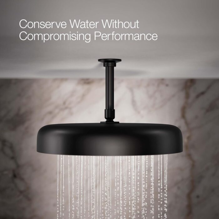 KOHLER 26292-BL Statement™ Round 14" Single-Funtion 2.5 gpm Rainhead, Matte Black - Image 4
