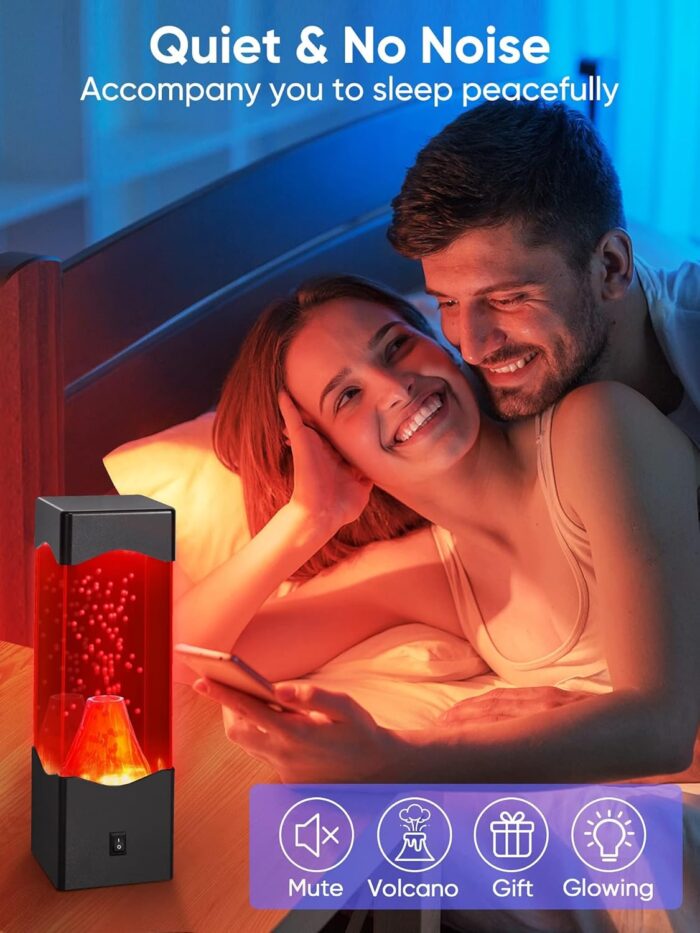 Volcano Lamp, Realistic Volcanic Eruption Night Light, USB Powered Night Light for Kids Adults, Relaxing Table Lamp for Bedroom Home Decor Office Mood Lighting Birthday Father's Day Christmas Gifts - Image 3