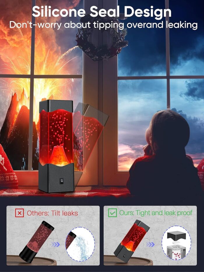 Volcano Lamp, Realistic Volcanic Eruption Night Light, USB Powered Night Light for Kids Adults, Relaxing Table Lamp for Bedroom Home Decor Office Mood Lighting Birthday Father's Day Christmas Gifts - Image 4