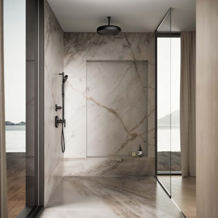 KOHLER 26292-BL Statement™ Round 14" Single-Funtion 2.5 gpm Rainhead, Matte Black - Image 10