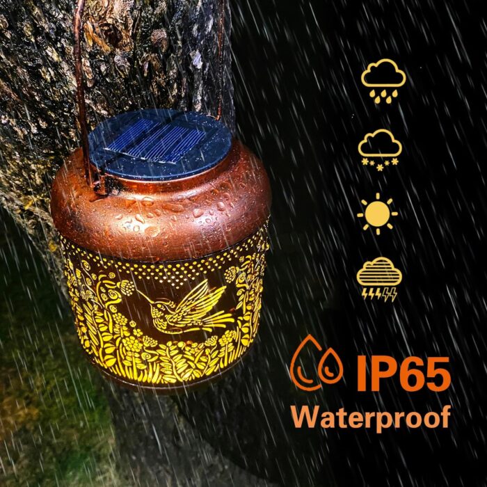 Hummingbird Solar Lanterns Outdoor Waterproof Hanging Solar Lights Hummingbird Gifts for Women Men Metal Bird Decorative LED Lanterns for Yard, Patio, Lawn, Tabletop, Pathway, Landscape, Garden Decor - Image 8