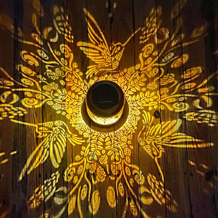 Hummingbird Solar Lanterns Outdoor Waterproof Hanging Solar Lights Hummingbird Gifts for Women Men Metal Bird Decorative LED Lanterns for Yard, Patio, Lawn, Tabletop, Pathway, Landscape, Garden Decor - Image 2