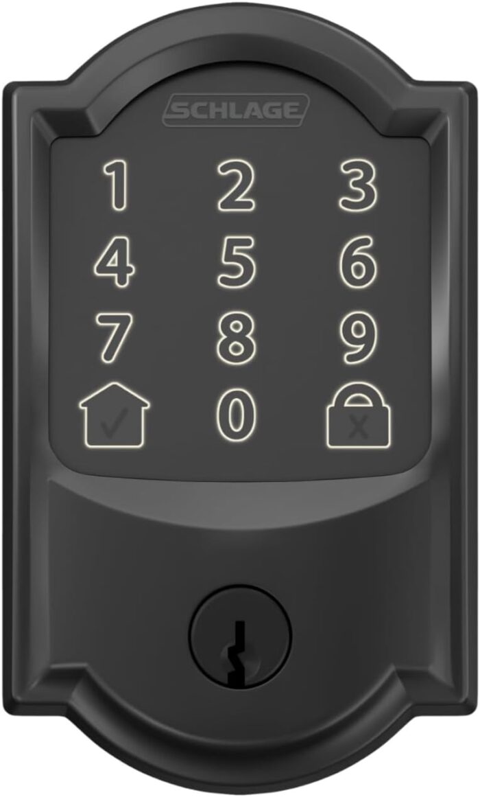 Schlage Encode Smart WiFi Deadbolt Lock for Front Door - Keyless Entry with App or Touchscreen - Works with Alexa, Apple HomeKit, Hey Google, & Airbnb - Create Codes for Guests - Matte Black - Image 9