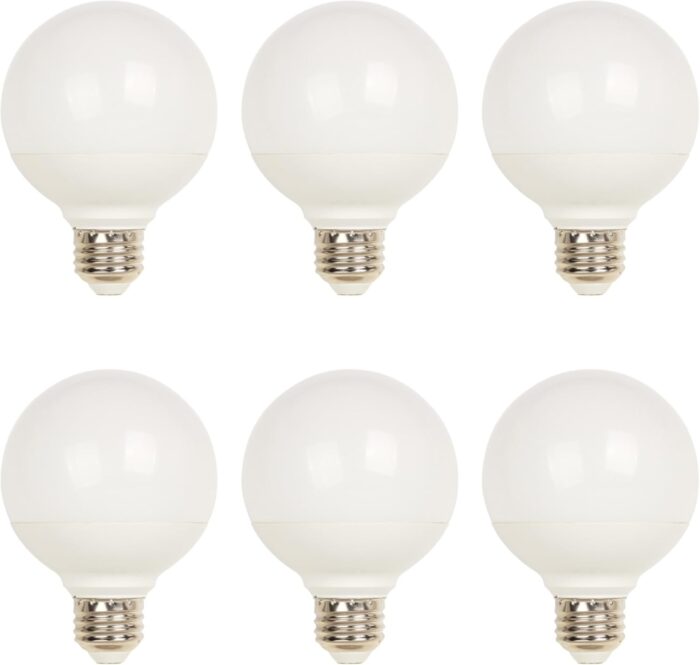 Westinghouse Lighting 5323020 6 Watt (75 Watt Equivalent) G25 Dimmable Bright White LED Light Bulb, Medium Base, 6 Count (Pack of 1)