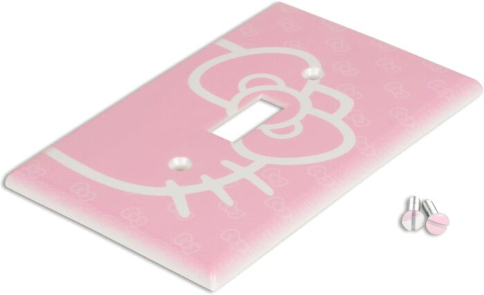 Hello Light Switch Cover - Wall Plate Room Decor Pink Kawaii Bow WP-32 - Image 2