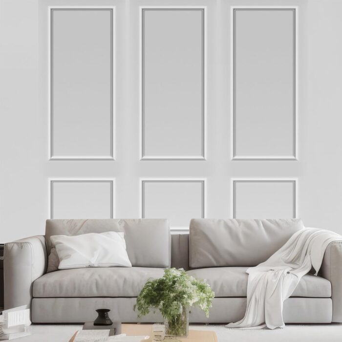 Pangda 3 Set Peel and Stick Wall Molding Kit, Premade Accent Molding Wainscoting Panel for Interior Wall Moulding Decor, Ready to Assemble Wainscoting Accent Panel (54 x 24 in) - Image 6