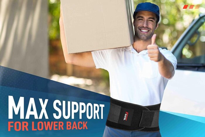 FEATOL Back Brace Support Belt-Lumbar Support Back Brace for Back Pain, Sciatica, Scoliosis, Herniated Disc Adjustable Support Straps-Lower Back Brace with Removable Lumbar Pad for Men & Women - Image 8