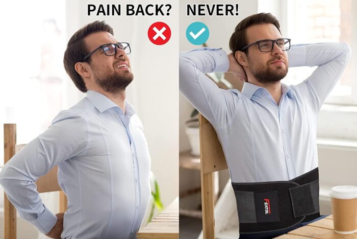 FEATOL Back Brace Support Belt-Lumbar Support Back Brace for Back Pain, Sciatica, Scoliosis, Herniated Disc Adjustable Support Straps-Lower Back Brace with Removable Lumbar Pad for Men & Women - Image 7