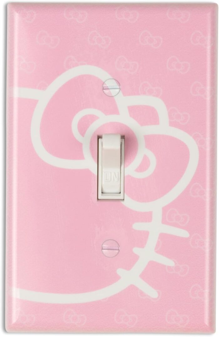 Hello Light Switch Cover - Wall Plate Room Decor Pink Kawaii Bow WP-32