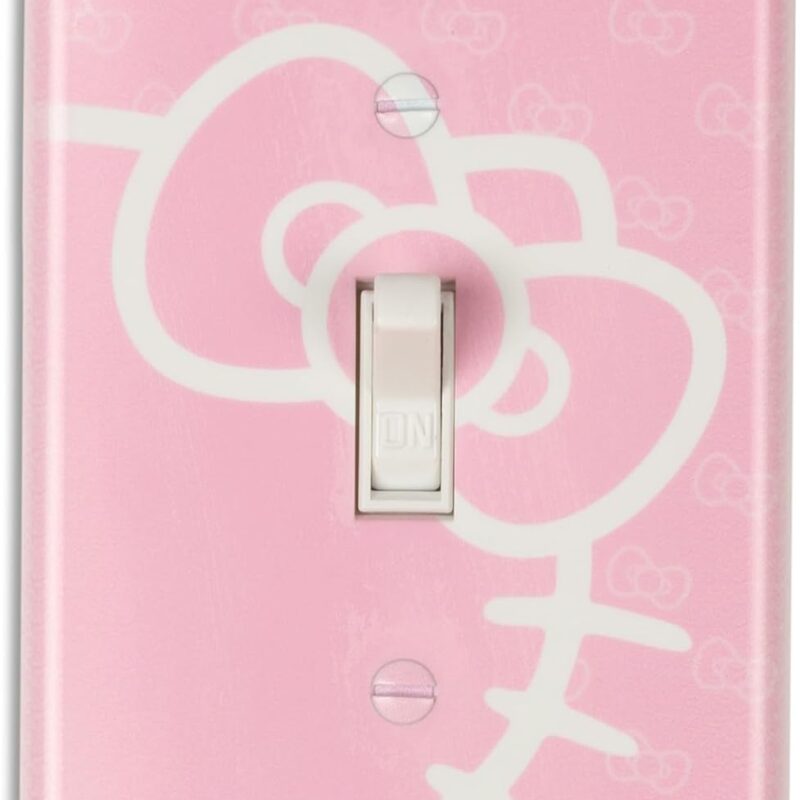 Hello Light Switch Cover - Wall Plate Room Decor Pink Kawaii Bow WP-32