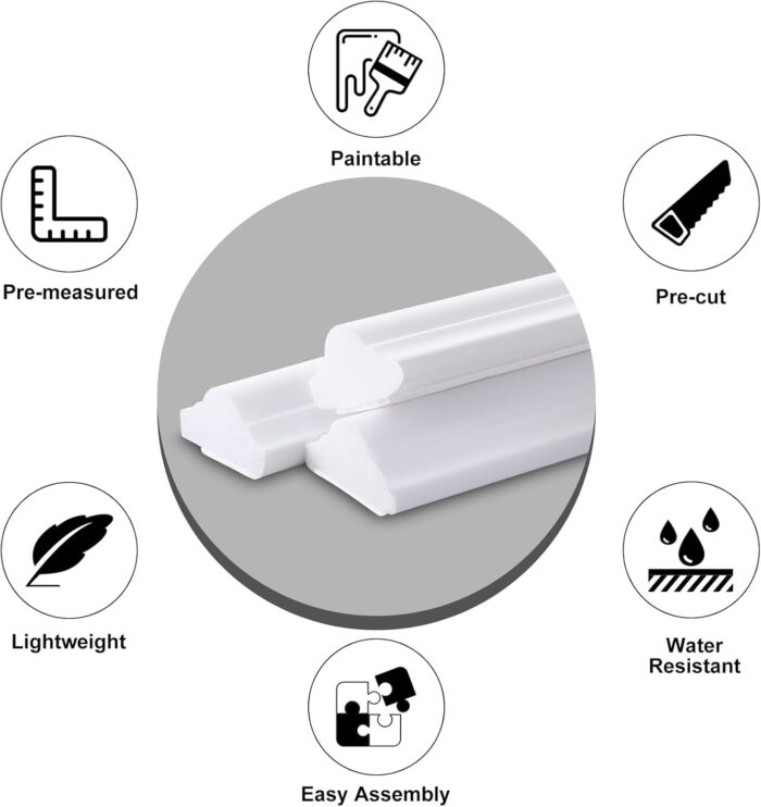 Pangda 3 Set Peel and Stick Wall Molding Kit, Premade Accent Molding Wainscoting Panel for Interior Wall Moulding Decor, Ready to Assemble Wainscoting Accent Panel (54 x 24 in) - Image 3